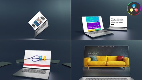 Laptop App Reveal Mockup for DaVinci Resolve