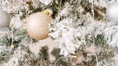 Christmas Tree with Ornaments and Lights