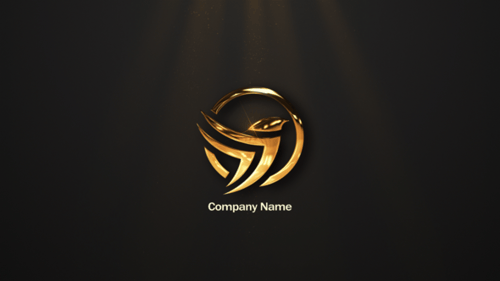Fluid Golden Line Art to 3D Logo Intro