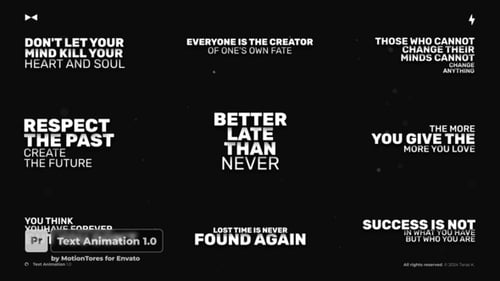 Dynamic Text Animations with Glitch Effects and Bold Typography