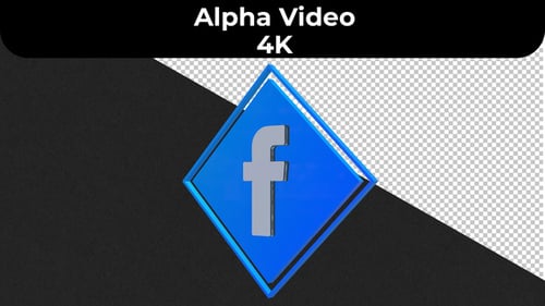Sleek 3D Metallic Facebook Logo Rotating Animation