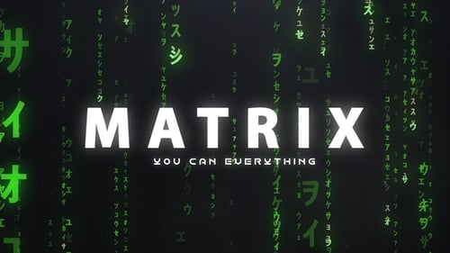 Digital Matrix Code Reveal with Glowing Text