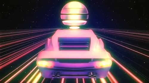 Futuristisches Retro-Auto VJ Loop