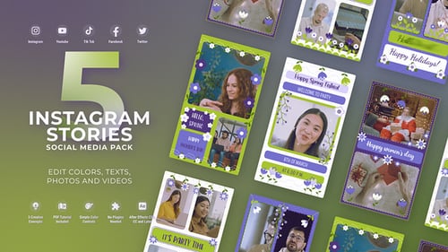 Journée de la femme Instagram Vertical Printemps/Été Lilas MOGRT Premiere Pro