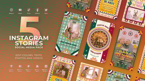 Reel de Instagram del Festival Mexicano del Cinco de Mayo MOGRT Premiere Pro