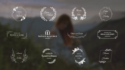 Elegant Wedding Film Title Cards with Decorative Frames