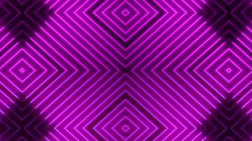Animación de líneas brillantes geométricas con luz neón de color rosa. Vd 726