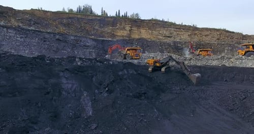 Aerial View of Coal Mine Excavation
