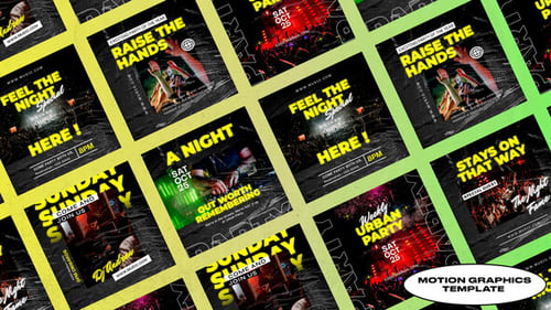 Urbanight Party Social Media Posts | Mogrt