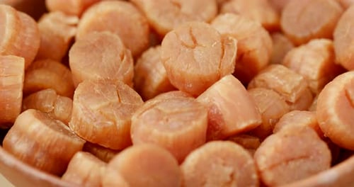 Pile of Dried Scallops Close Up