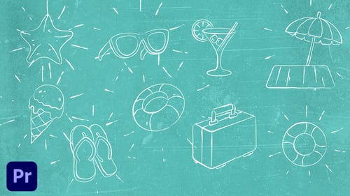 Doodle Scribble Summer Beach Tropical Elements 2