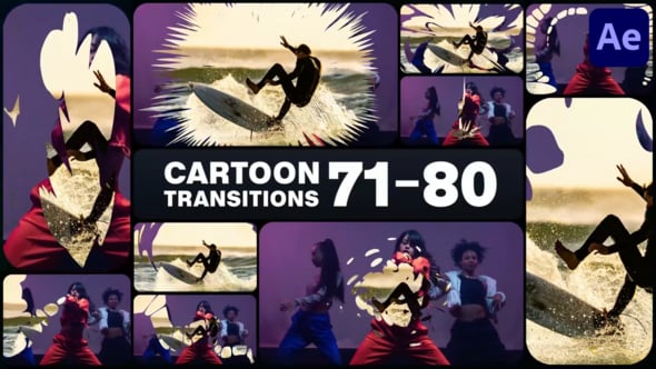 Dynamic Cartoon Transitions Pack with Fluid Liquid Effects, Elements ft ...