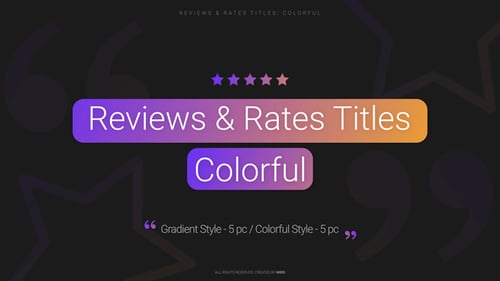 Animated Reviews and Star Ratings Titles Pack for Modern Presentations