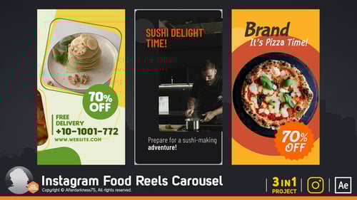 Dynamic Food Product Instagram Carousel Reels for Social Media Promotion