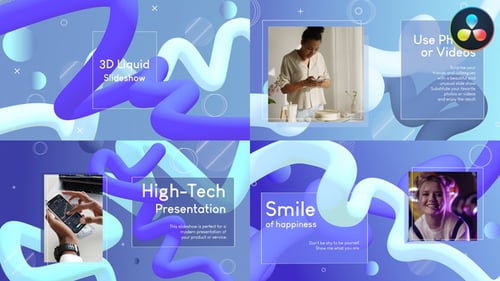 3D Liquid Slideshow for DaVinci Resolve