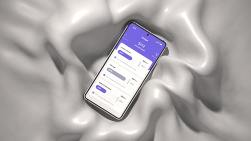 Minimalist Phone Mockup for App Promo with Fluid Background