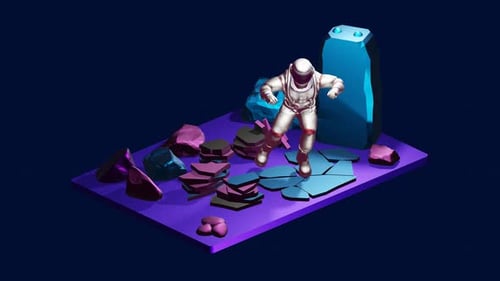 Astronaute essayant de flotter sur la lune