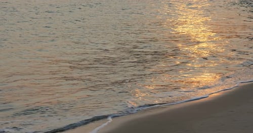 Sand beach at sunset time