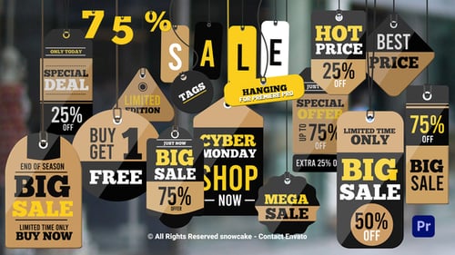 Sale Tags Hanging For Premiere Pro