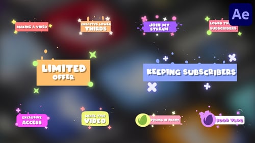 Cartoon Lower Thirds And Subscribers for After Effects