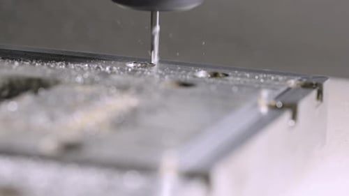 Automatic Cnc Turning Milling Machine Cutting Metal Workpiece with Shavings at Factory