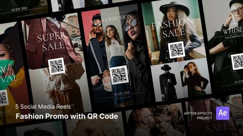 Social Media Reels - After Effects-Vorlage für Mode-Werbung mit QR-Code