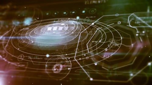 Animated Futuristic Global Map Technology Data Network