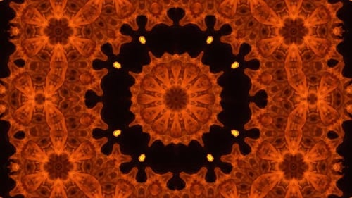 Evolving Fiery Abstract Geometric Symmetrical Pattern Animation