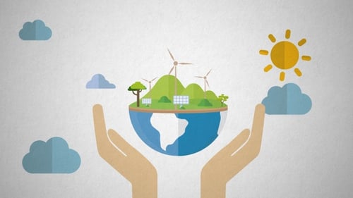 Green Earth Protection: Flat Design Animation with Renewable Energy