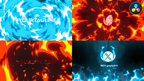 Animated Fire and Water Logo Reveal