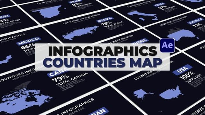 World Map Infographic, Infographics ft. europe map & usa map - Envato