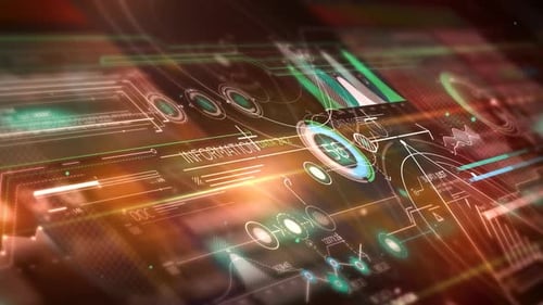 Array Of Animated Data In 3D Space 4K