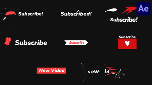 Animated YouTube Subscribe Callouts with Paint Splash Reveals