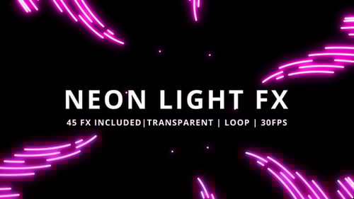 Animated Neon Light Lines and Transition Effects Collection