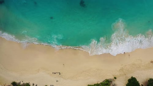 Coast and Waves as A Background from Top View