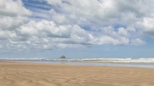 Panoramic Shot of Sunny Seaside Beach