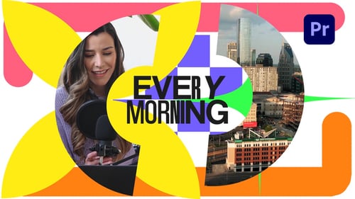 Dynamic Morning Show Intro with Bold Colorful Graphics