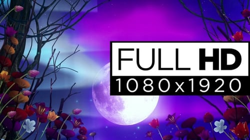 Vibrant Moonlit Forest Fantasy Motion Background