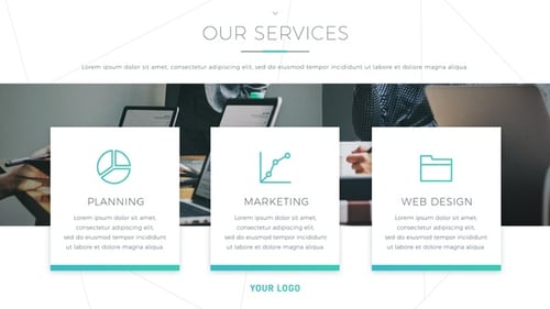 Clean Corporate Presentation with Minimalist Geometric Design