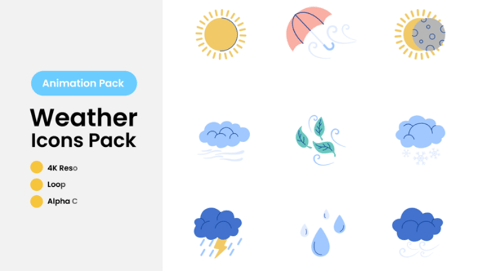 Modern 3D Animated Weather Icons Pack for Digital Projects, Backgrounds ...