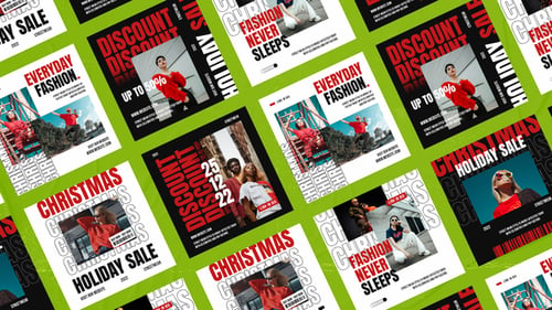 Reindeer Typography Posts | Mogrt