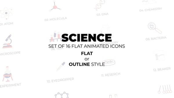 Science Animated Icons, Elements ft. animated & bacteria - Envato