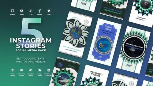 Instagram Health Lifestyle Fitness Meditation Vertical Stories MOGRT Premiere Pro