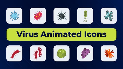 Íconos animados de virus