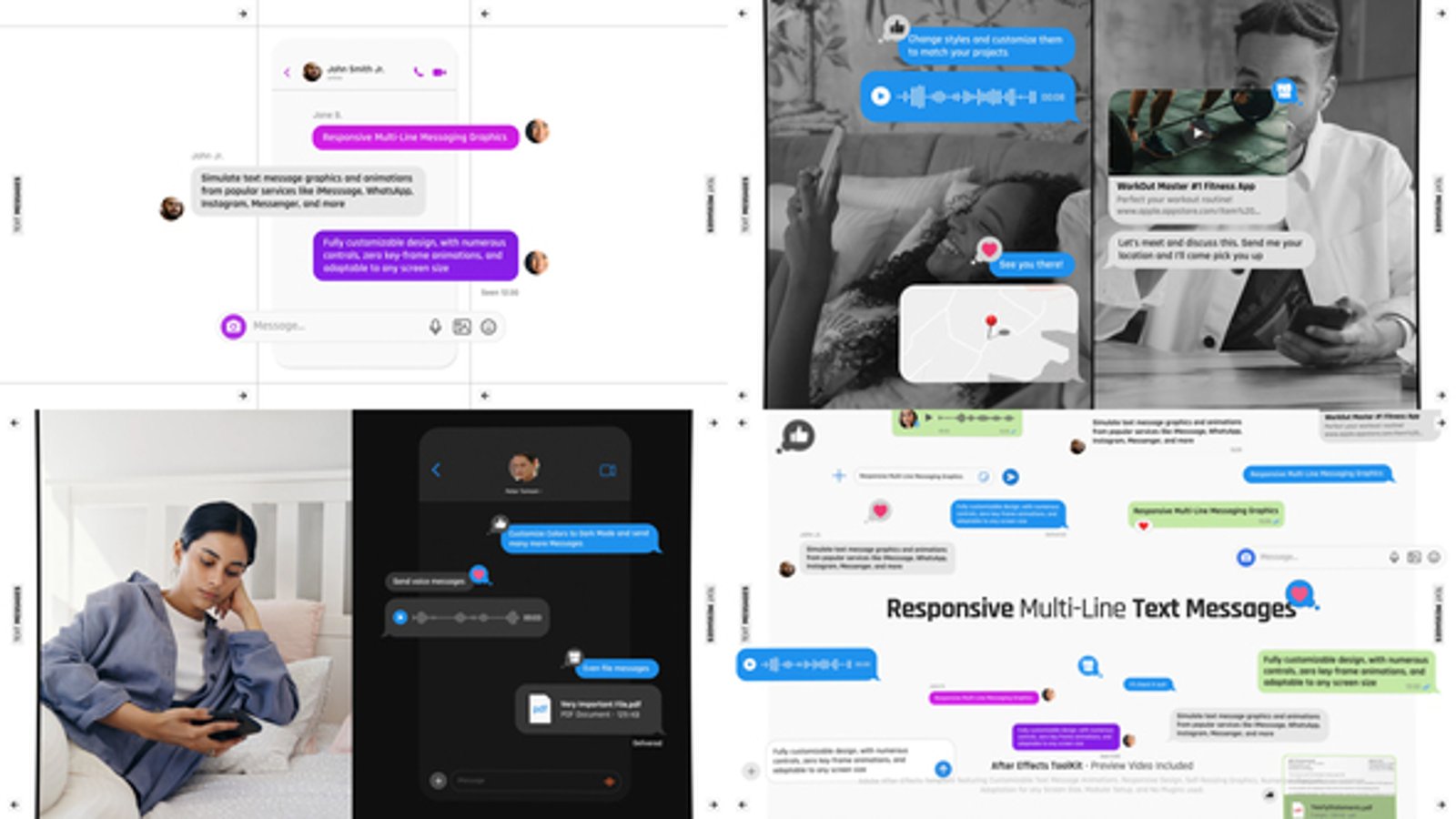 Responsive Multi-Line Text Messages, Titles ft. whatsapp message ...