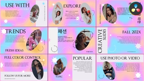 Holographic Creative Slides for DaVinci Resolve