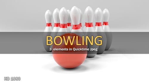 Realistic 3D Bowling Ball Striking Pins Animation