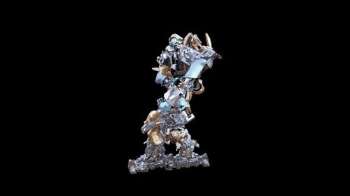 Futuristic 3D Mechanical Robot Character Posing Animation