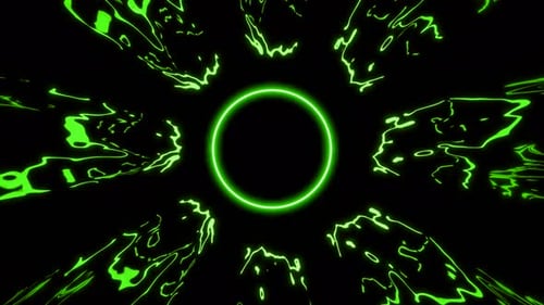 Animation mit glühenden Elektronenwellen um den Ring