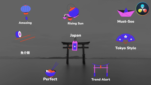Japan Style Icons And Titles for DaVinci Resolve